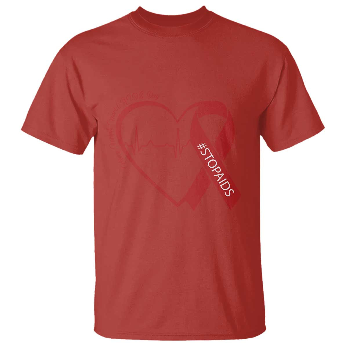 Never Forget World AIDS Day T Shirt Red Ribbon HIV Support Gift