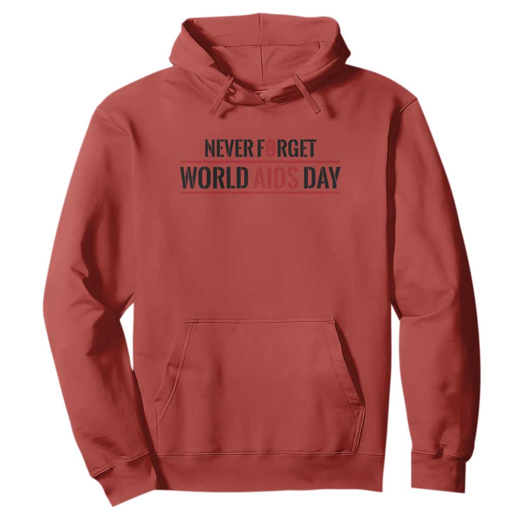 World AIDS Day Never Forget Hoodie Red Ribbon Support Gift