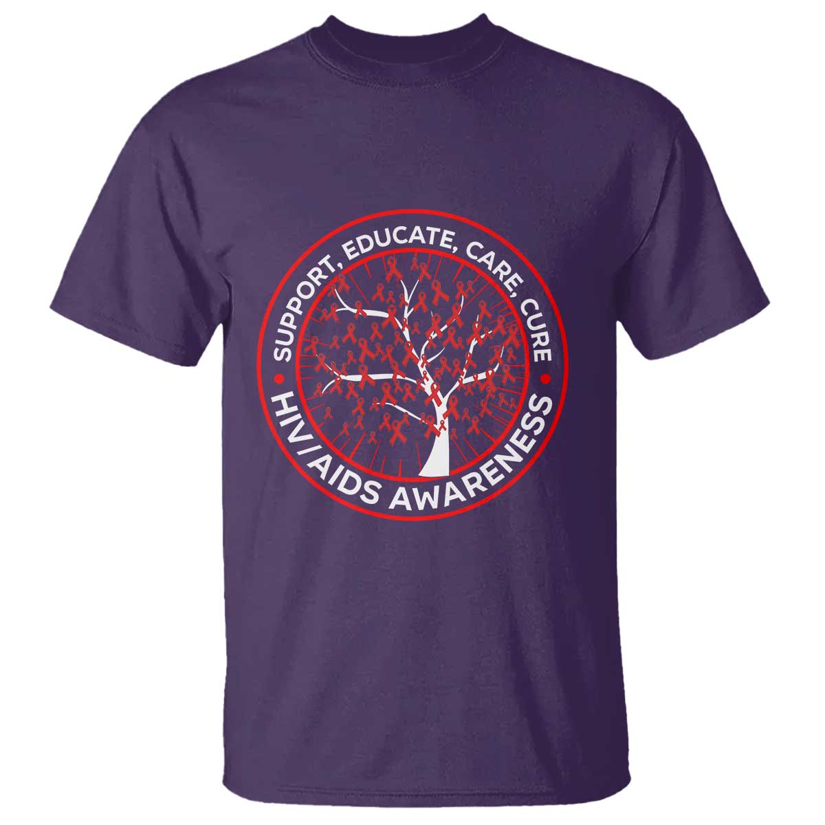 HIV AIDS Support Empowerment Gift T Shirt Educate Care Cure