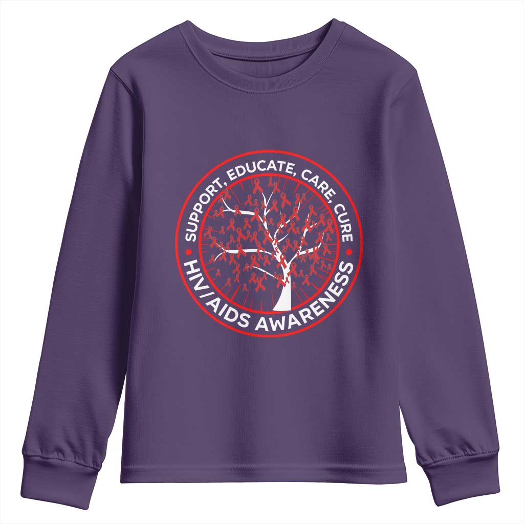 HIV AIDS Support Empowerment Gift Youth Sweatshirt Educate Care Cure