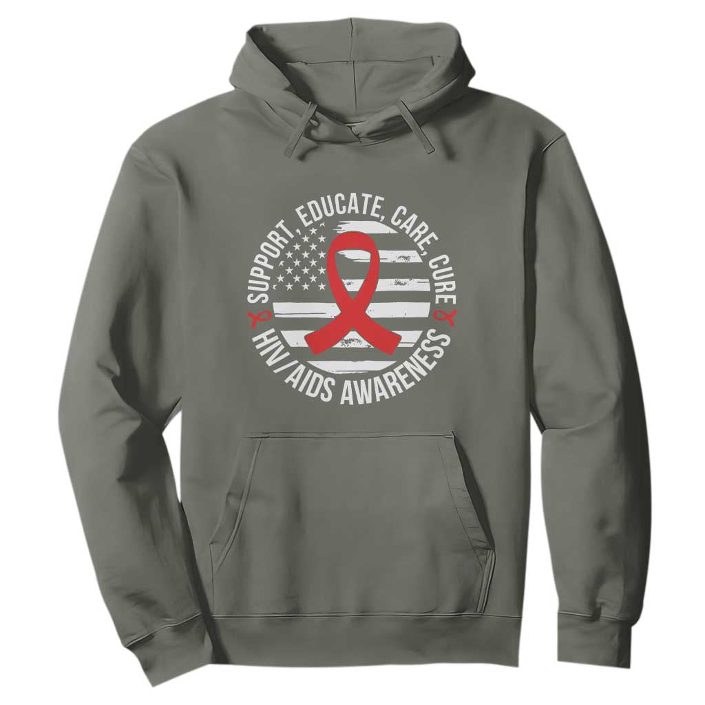 Support Educate Care Cure HIV Support Month Gift Hoodie