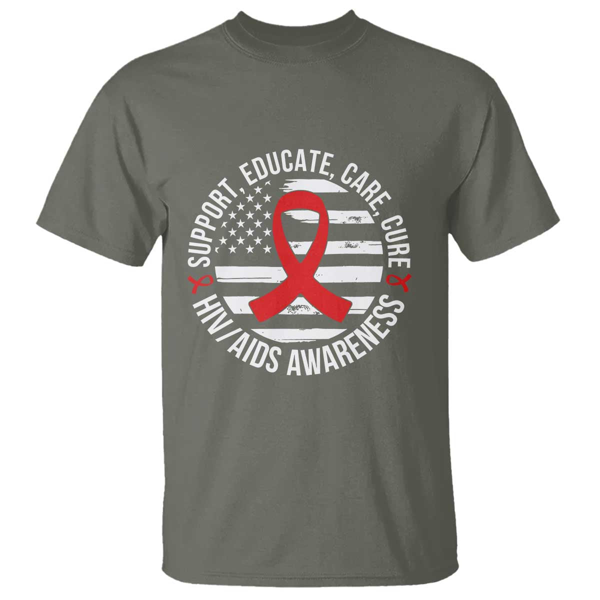 Support Educate Care Cure HIV Support Month Gift T Shirt