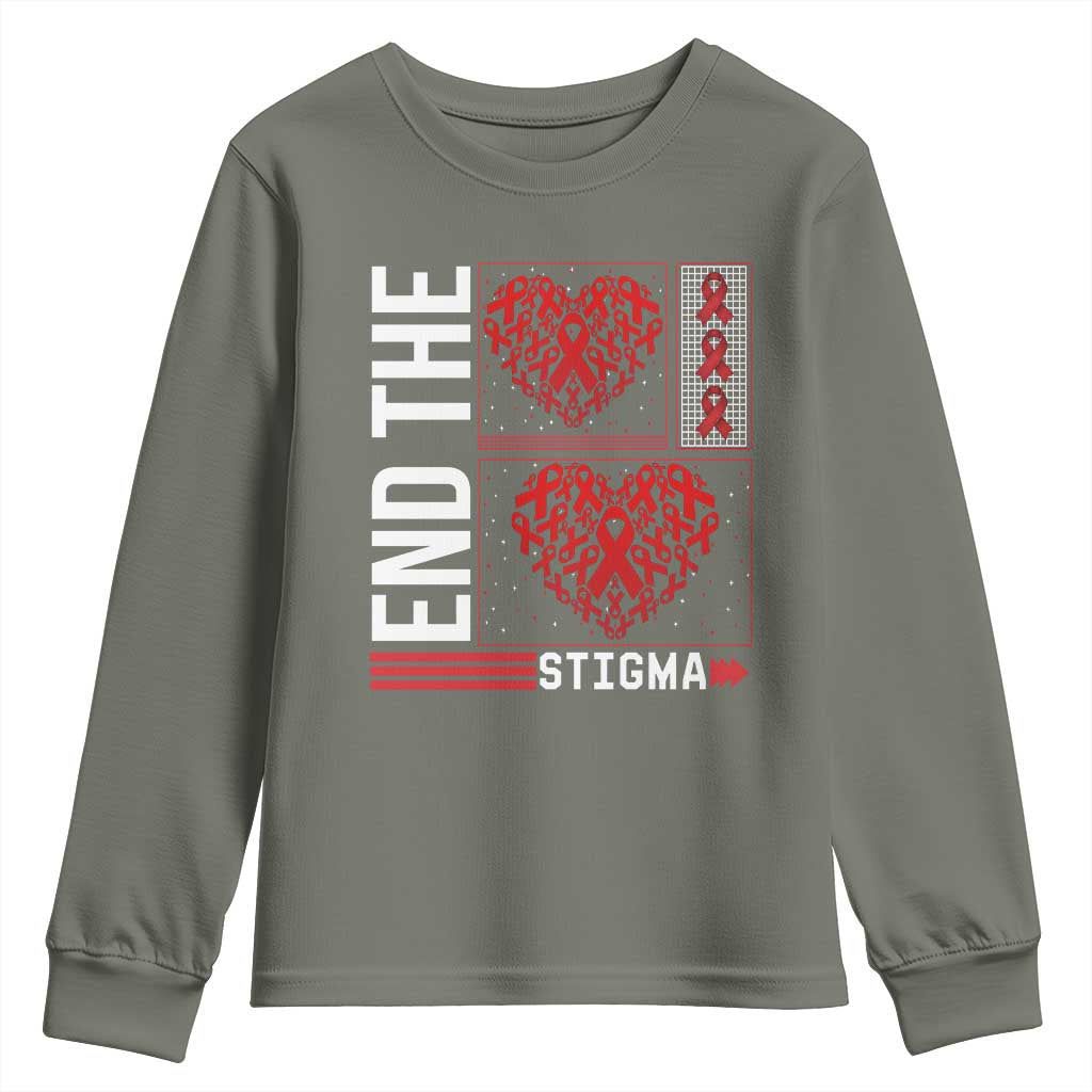 HIV Support End The Stigma Youth Sweatshirt World AIDS Day Gift
