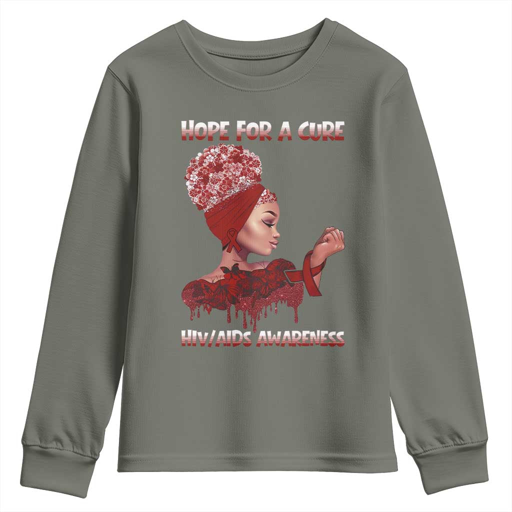 Hope For A Cure HIV Support Squad Gift Youth Sweatshirt
