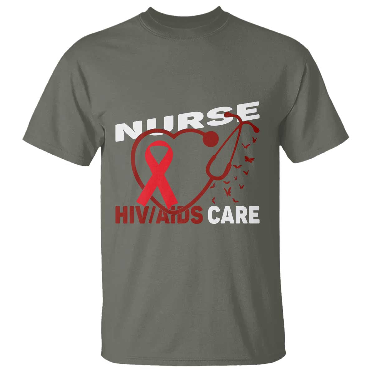 Healthcare Hero HIV AIDS Care Nurse Gift T Shirt