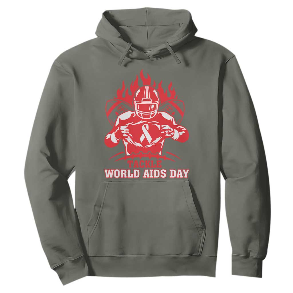 AIDS Support Hoodie Ribbon HIV Tackle Football Gift