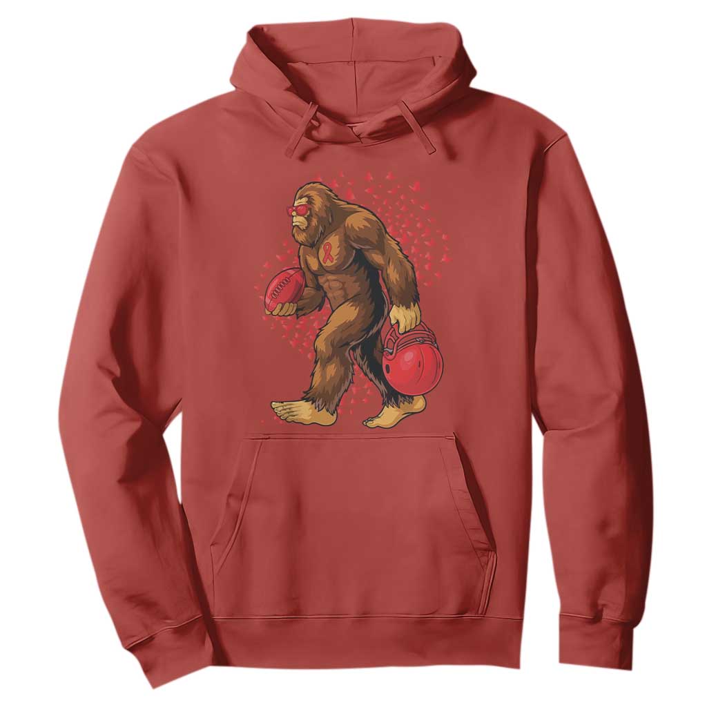 Funny Bigfoot Football Hoodie Support HIV Support Gift