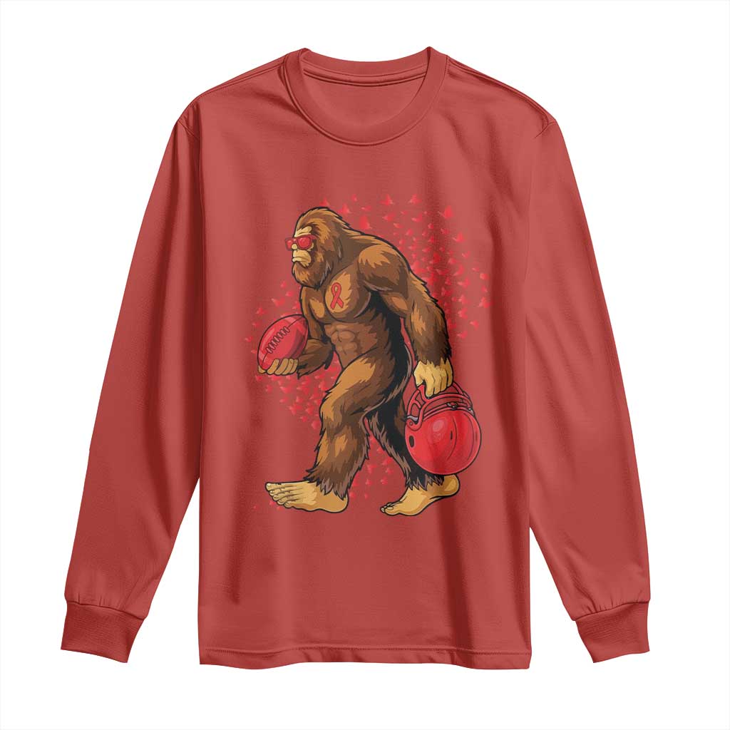 Funny Bigfoot Football Long Sleeve Shirt Support HIV Support Gift