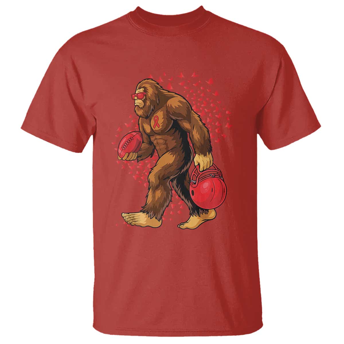 Funny Bigfoot Football T Shirt Support HIV Support Gift