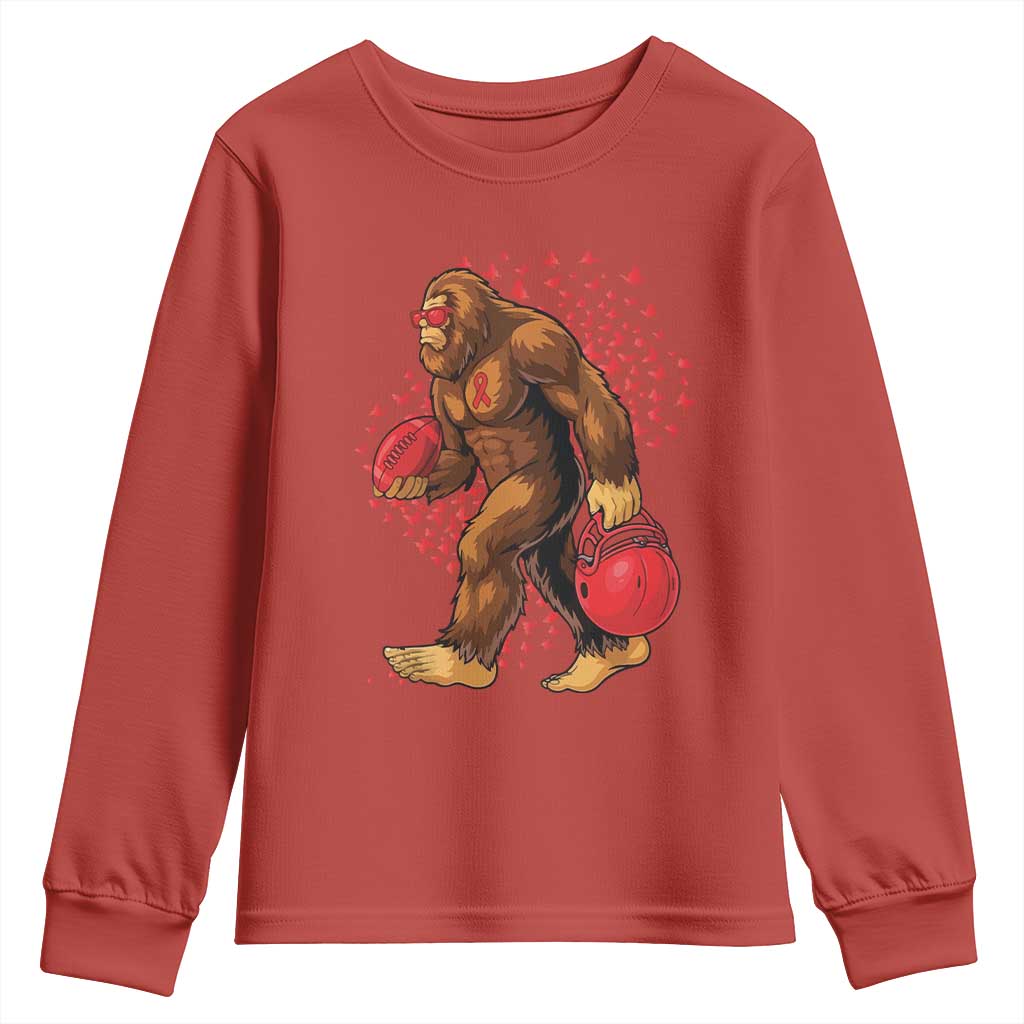 Funny Bigfoot Football Youth Sweatshirt Support HIV Support Gift