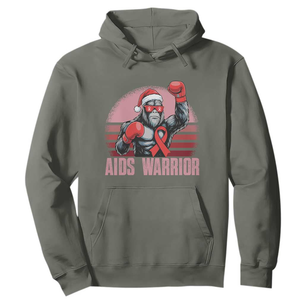 Christmas Santa Bigfoot HIV Support Hoodie Retro Vintage Style Gift
