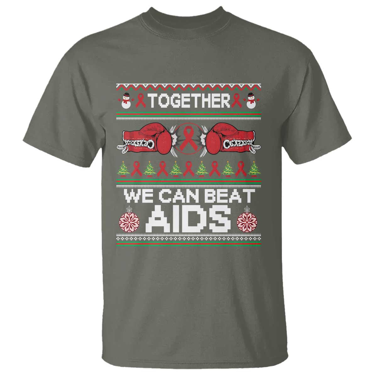 Together We Can Beat AIDS T Shirt HIV Support Boxing Ugly Sweater Gift
