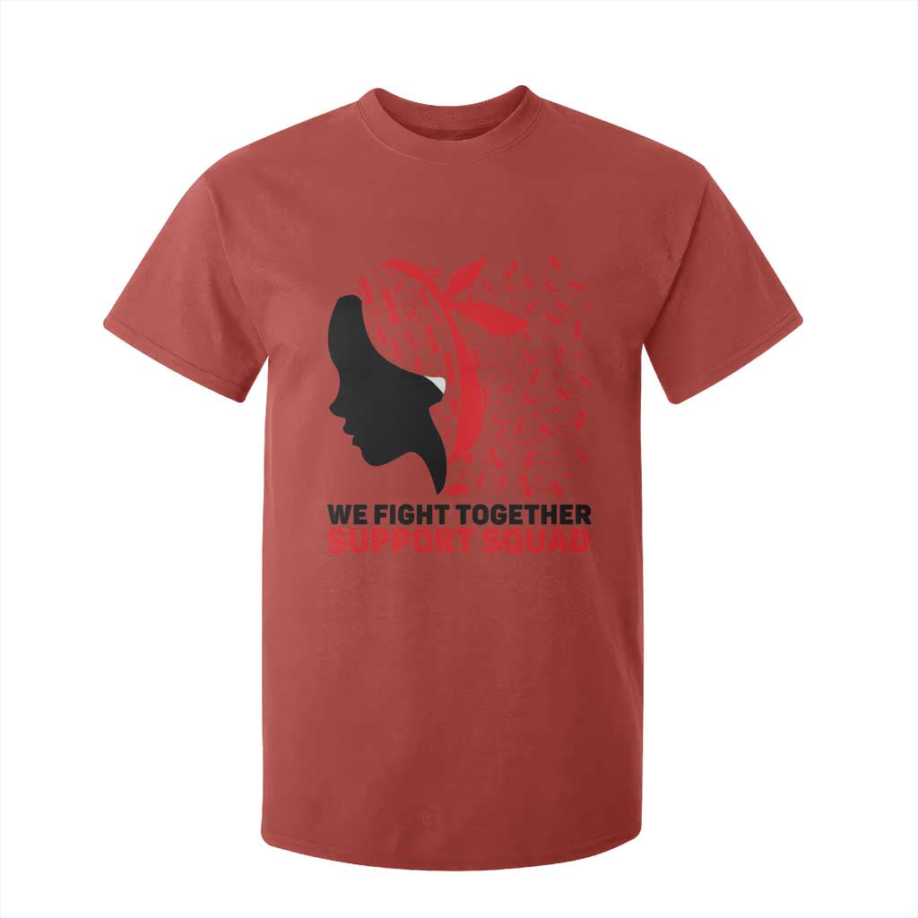 We Fight Together Support Squad T Shirt For Kid HIV Warrior Dragonfly Gift