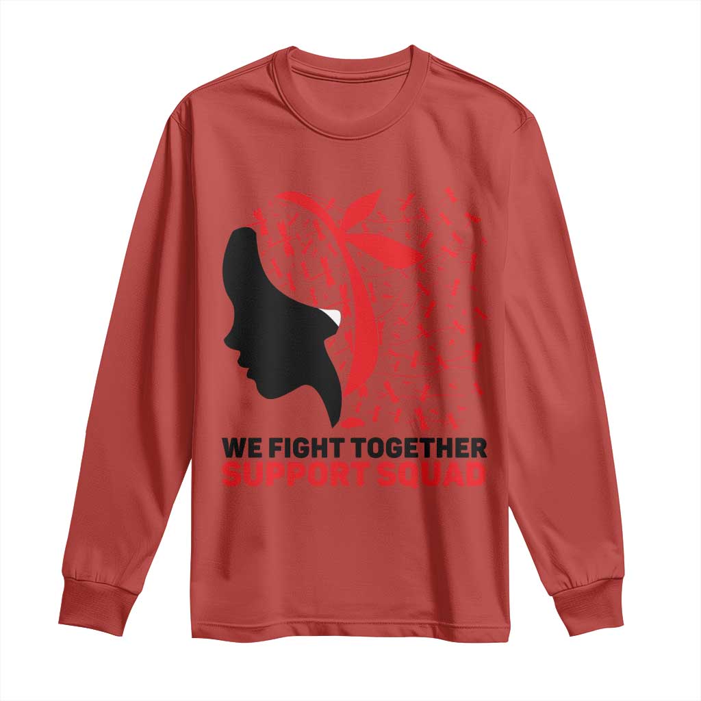 We Fight Together Support Squad Long Sleeve Shirt HIV Warrior Dragonfly Gift