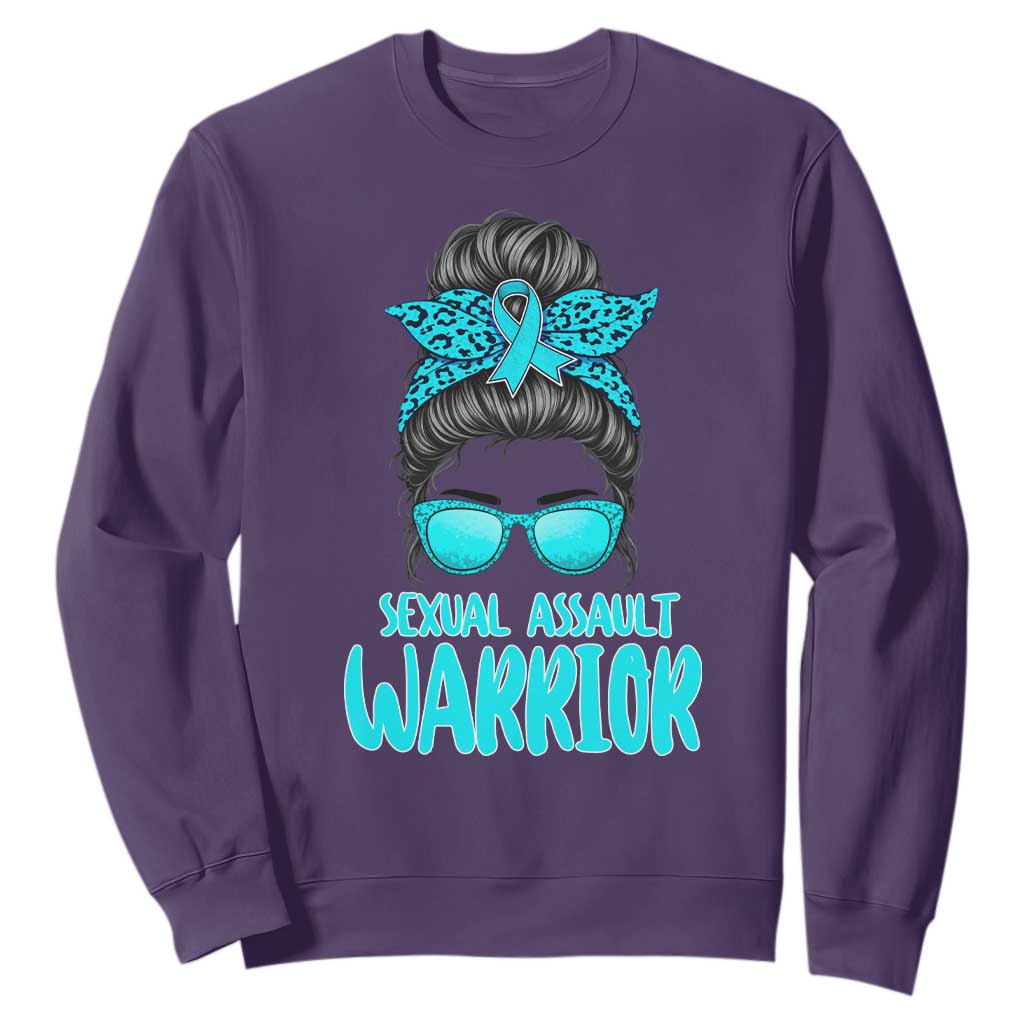 Sexual Assault Prevention Support Sweatshirt Messy Bun Women Survivors
