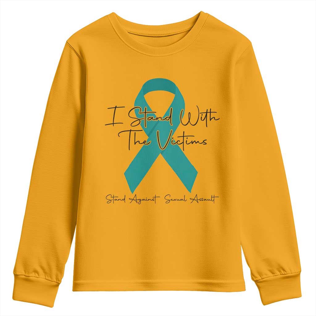 Sexual Assault Prevention Support Youth Sweatshirt I Stand With The Victims