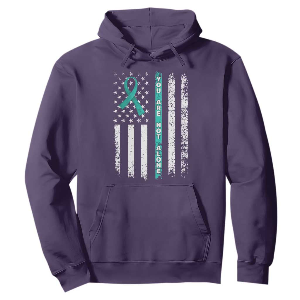 Sexual Assault Prevention Support Hoodie You Are Not Alone Ribbon Flag