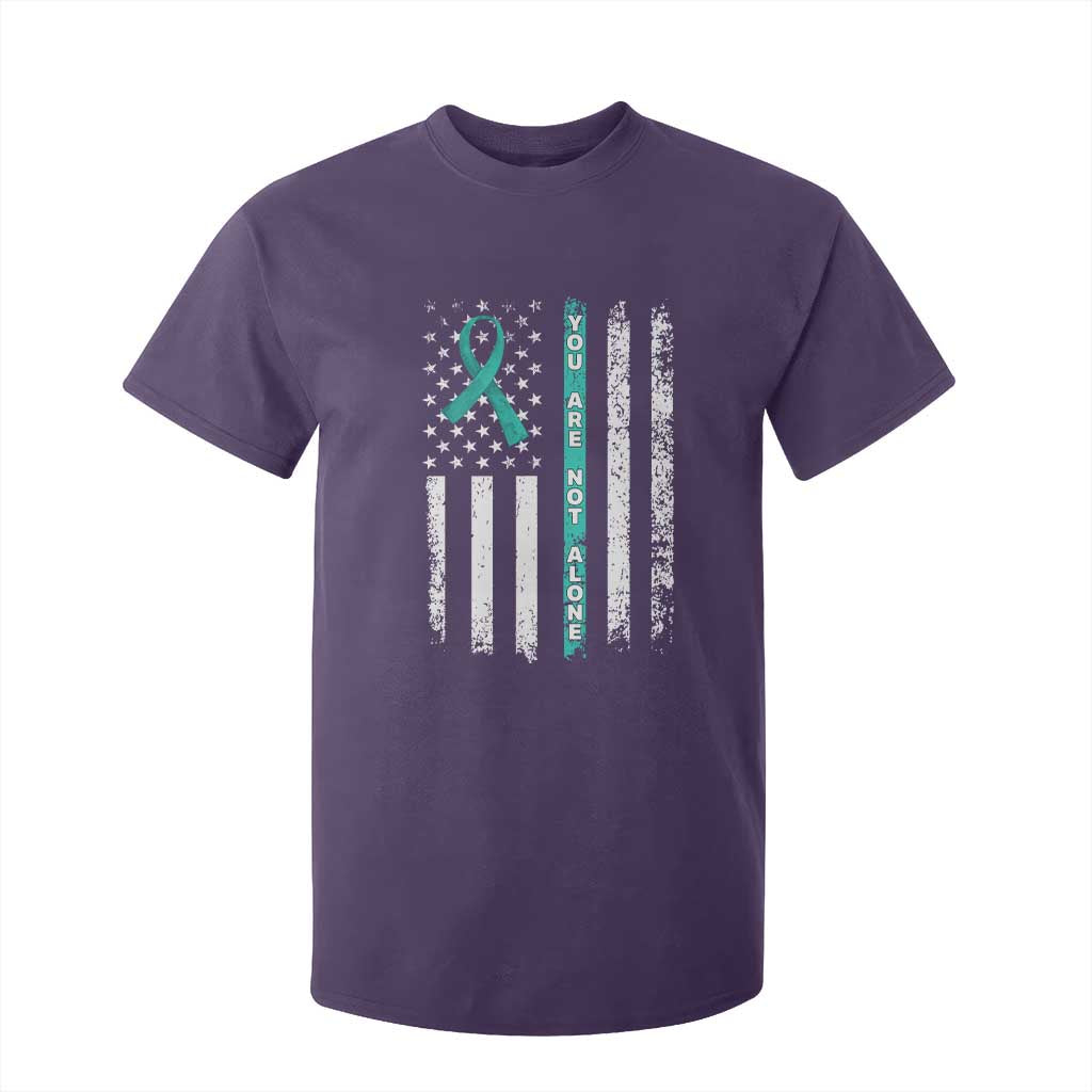 Sexual Assault Prevention Support T Shirt For Kid You Are Not Alone Ribbon Flag