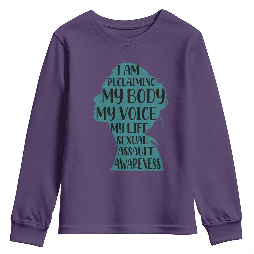 Sexual Assault Prevention Support Youth Sweatshirt Women Support Survivors