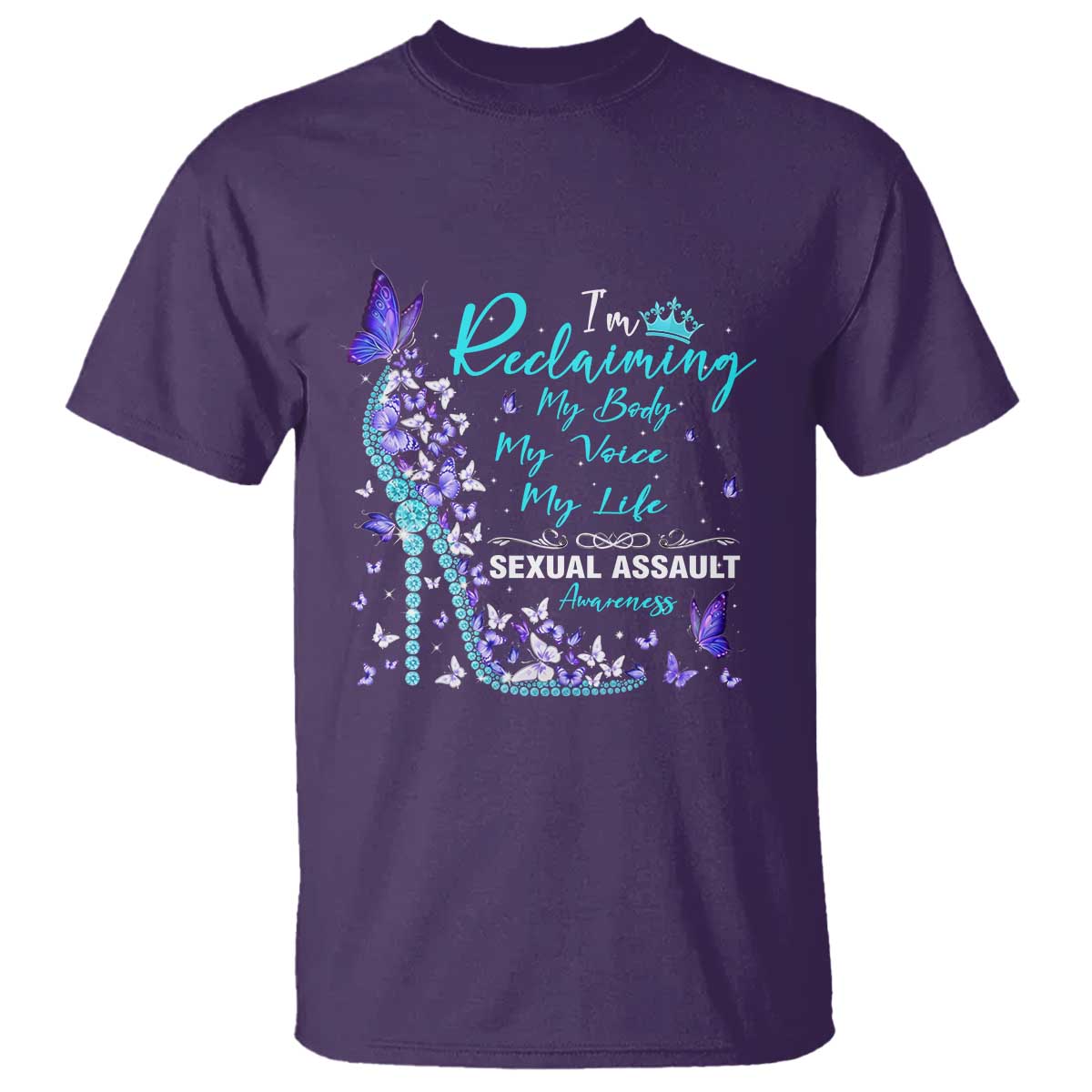 Sexual Assault Prevention Support T Shirt I Am Reclaiming My Body My Voice My Life Womens Rights
