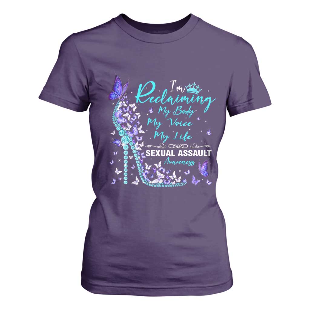 Sexual Assault Prevention Support T Shirt For Women I Am Reclaiming My Body My Voice My Life Womens Rights