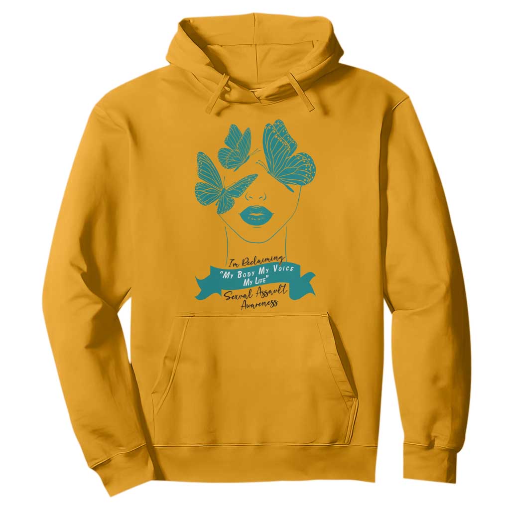 Sexual Assault Prevention Support Hoodie I Am Reclaiming My Body My Voice My Life