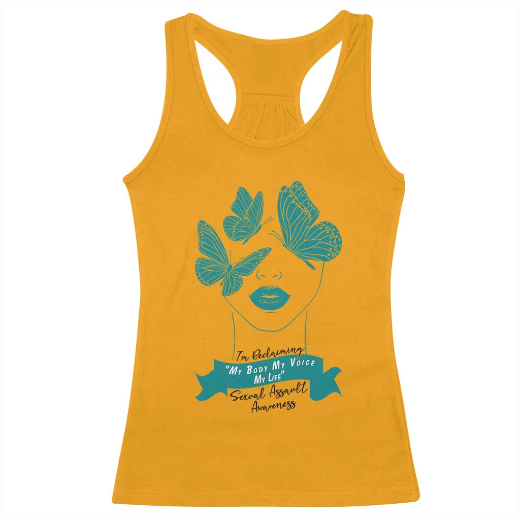 Sexual Assault Prevention Support Racerback Tank Top I Am Reclaiming My Body My Voice My Life