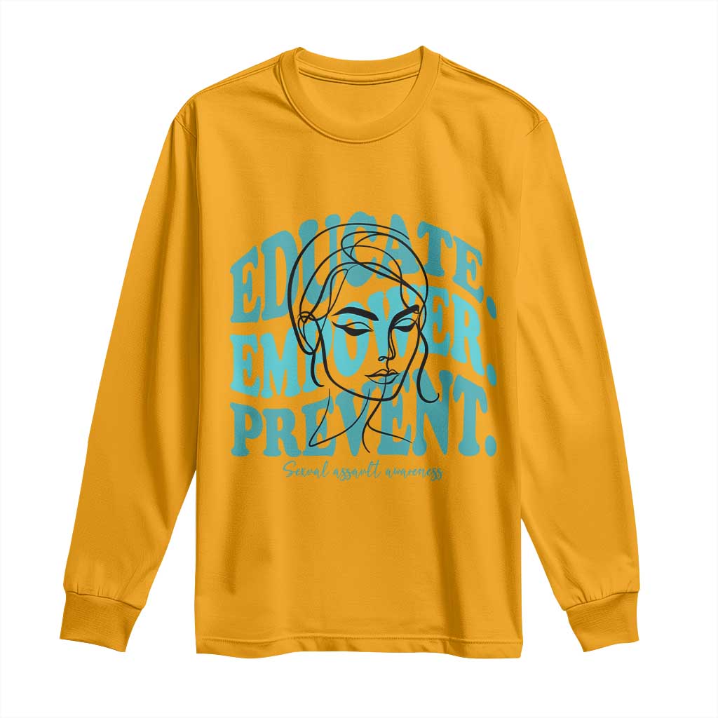 Sexual Assault Prevention Support Long Sleeve Shirt Educate Empower Prevent Women's Right