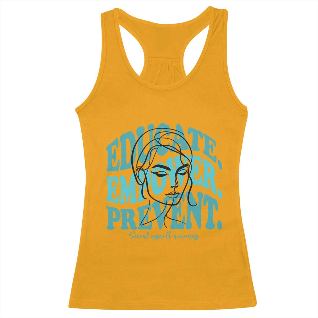 Sexual Assault Prevention Support Racerback Tank Top Educate Empower Prevent Women's Right