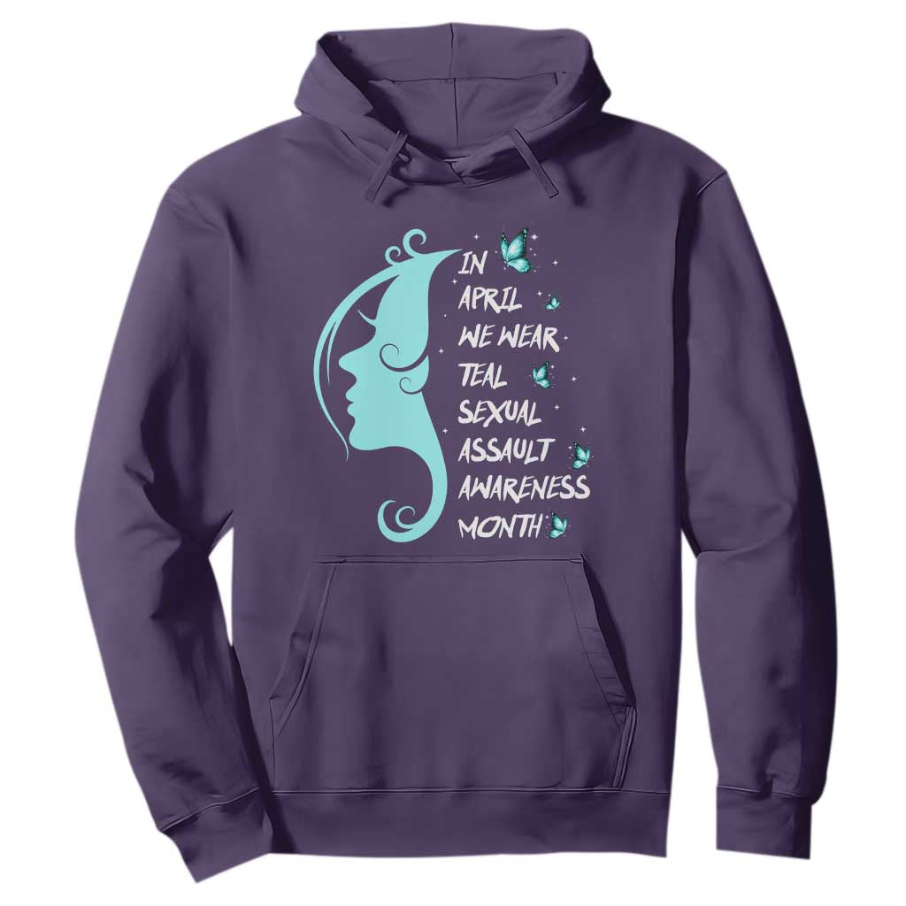 Sexual Assault Prevention Support Hoodie In April We Wear Teal Ribbon