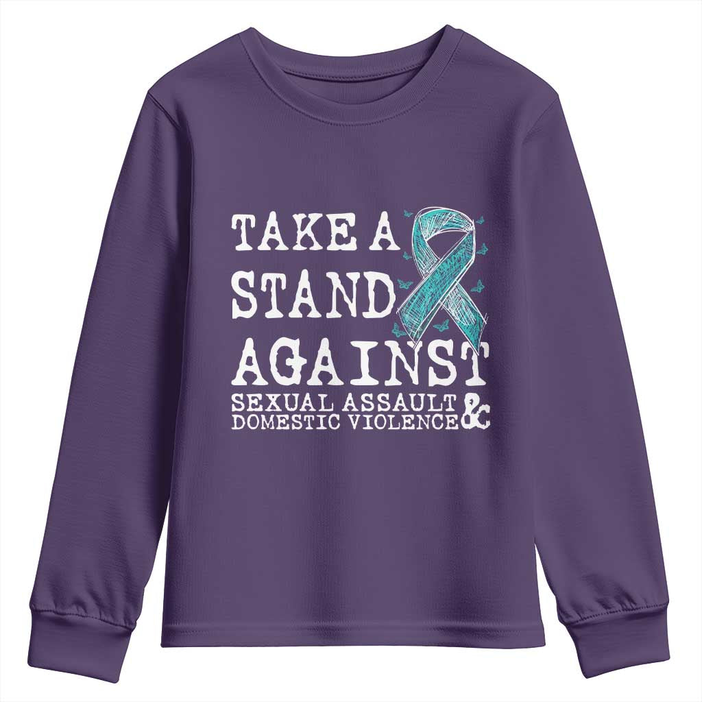 Sexual Assault Prevention Support Youth Sweatshirt Stand Against Sexual Assault & Domestic Violence