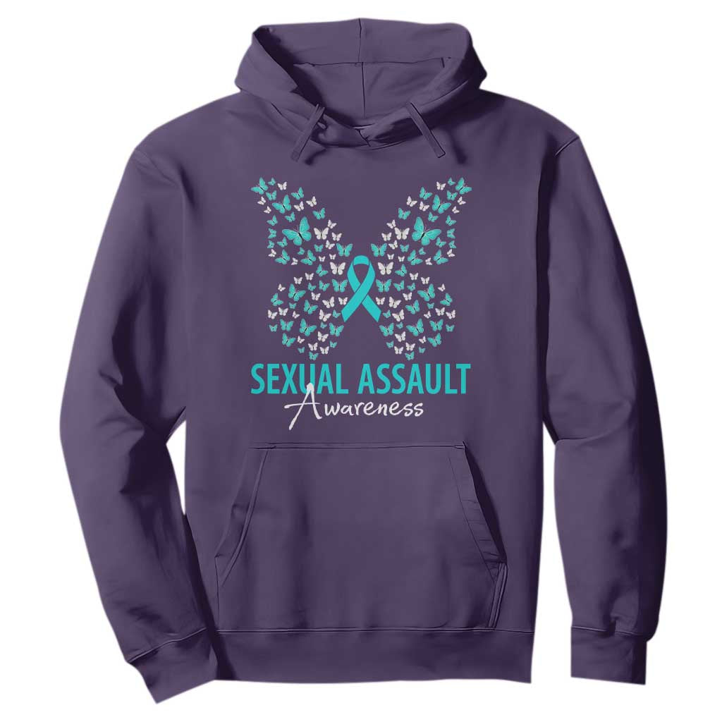 Sexual Assault Prevention Support Hoodie Butterfly Ribbon
