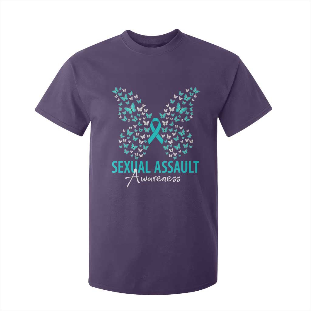 Sexual Assault Prevention Support T Shirt For Kid Butterfly Ribbon