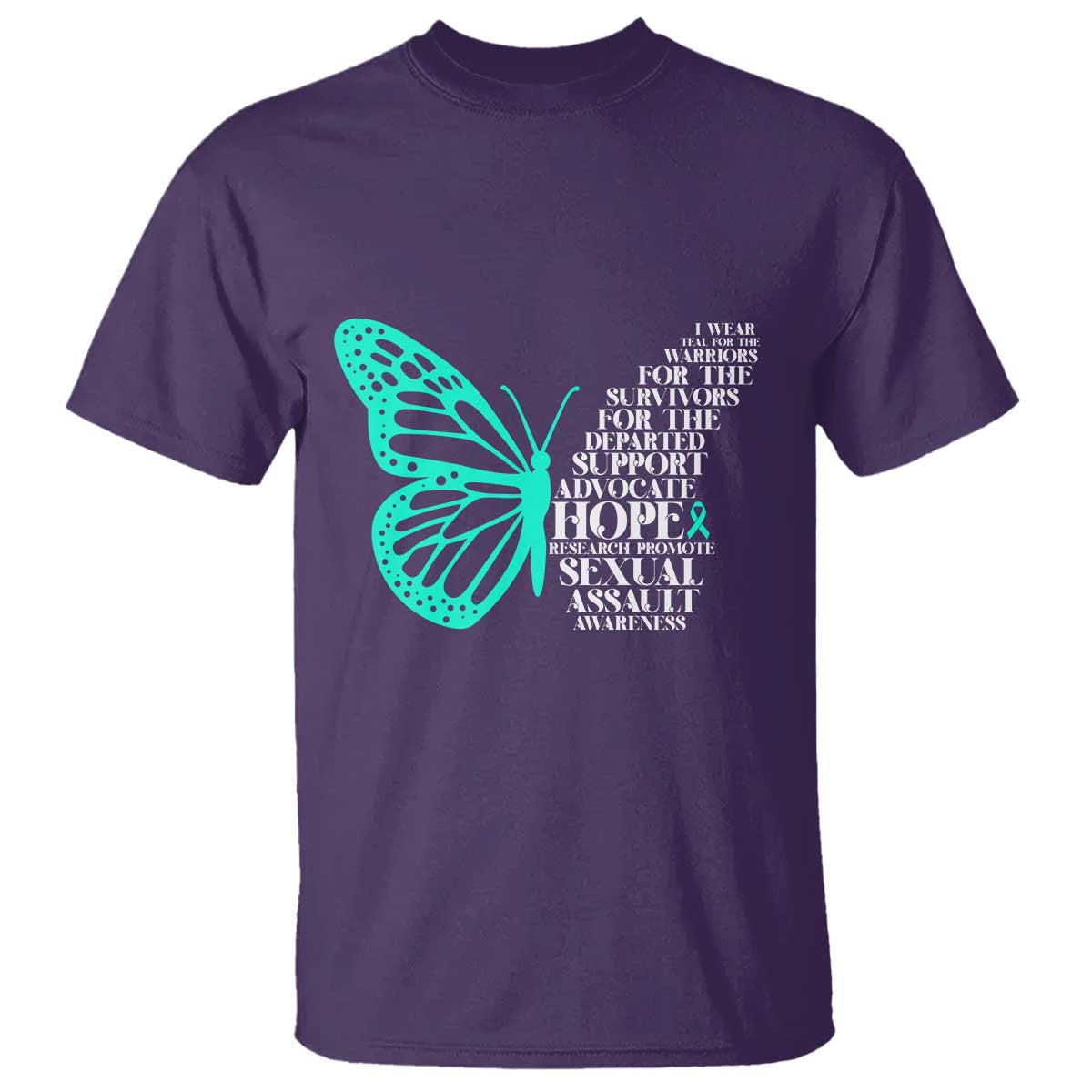 I Wear Teal For Sexual Assault Prevention Support T Shirt