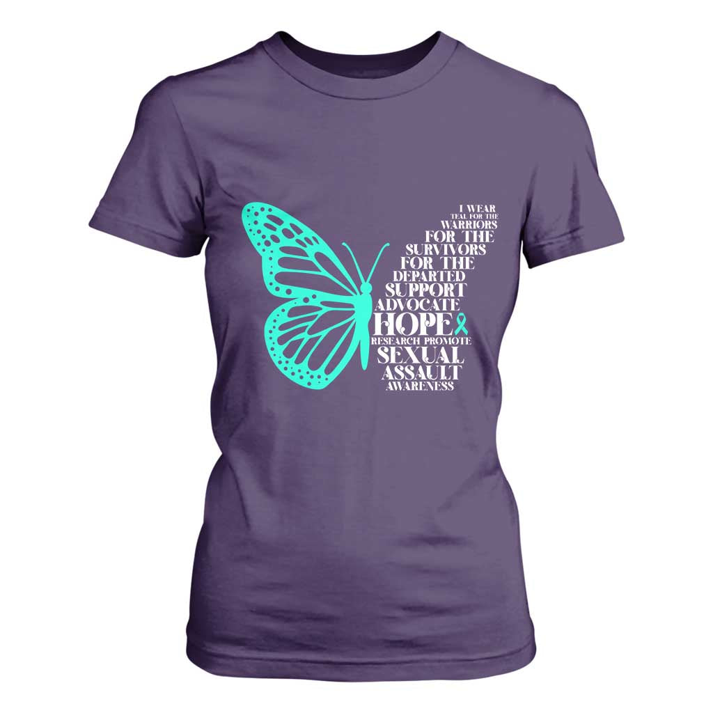 I Wear Teal For Sexual Assault Prevention Support T Shirt For Women