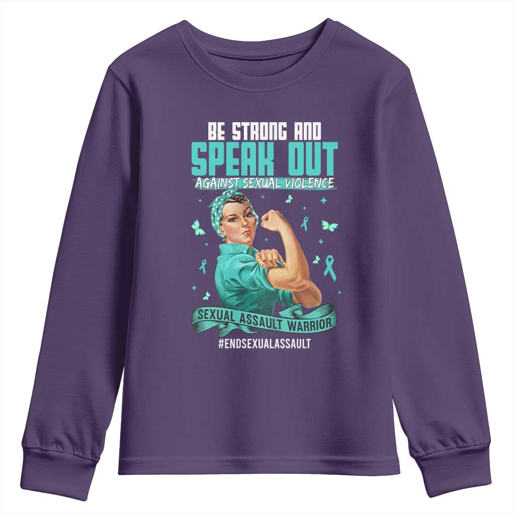 Sexual Assault Prevention Support Youth Sweatshirt Be Strong And Speak Out Against Sexual Violence