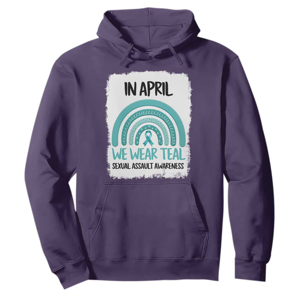 Sexual Assault Prevention Support Hoodie In April We Wear Teal Ribbon