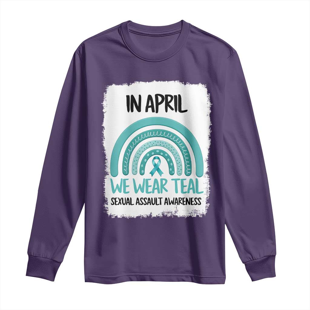 Sexual Assault Prevention Support Long Sleeve Shirt In April We Wear Teal Ribbon