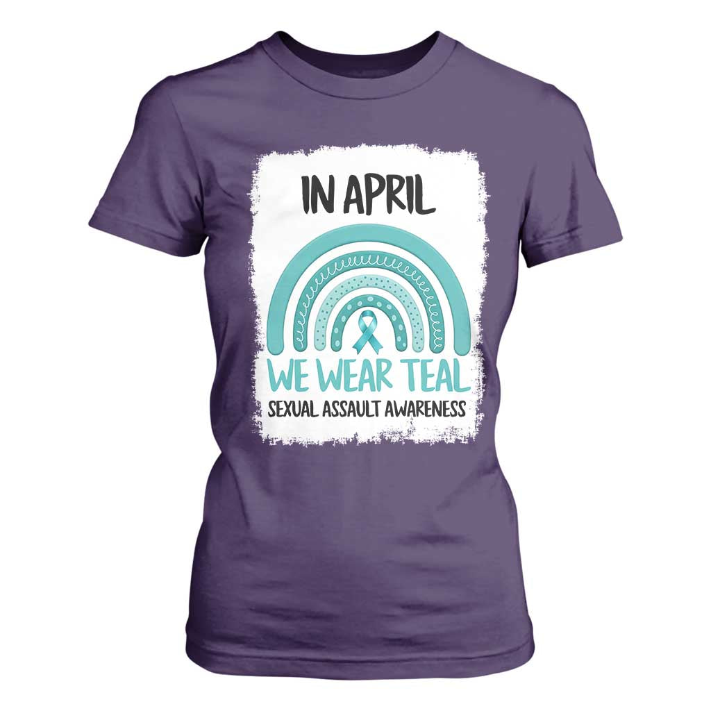 Sexual Assault Prevention Support T Shirt For Women In April We Wear Teal Ribbon