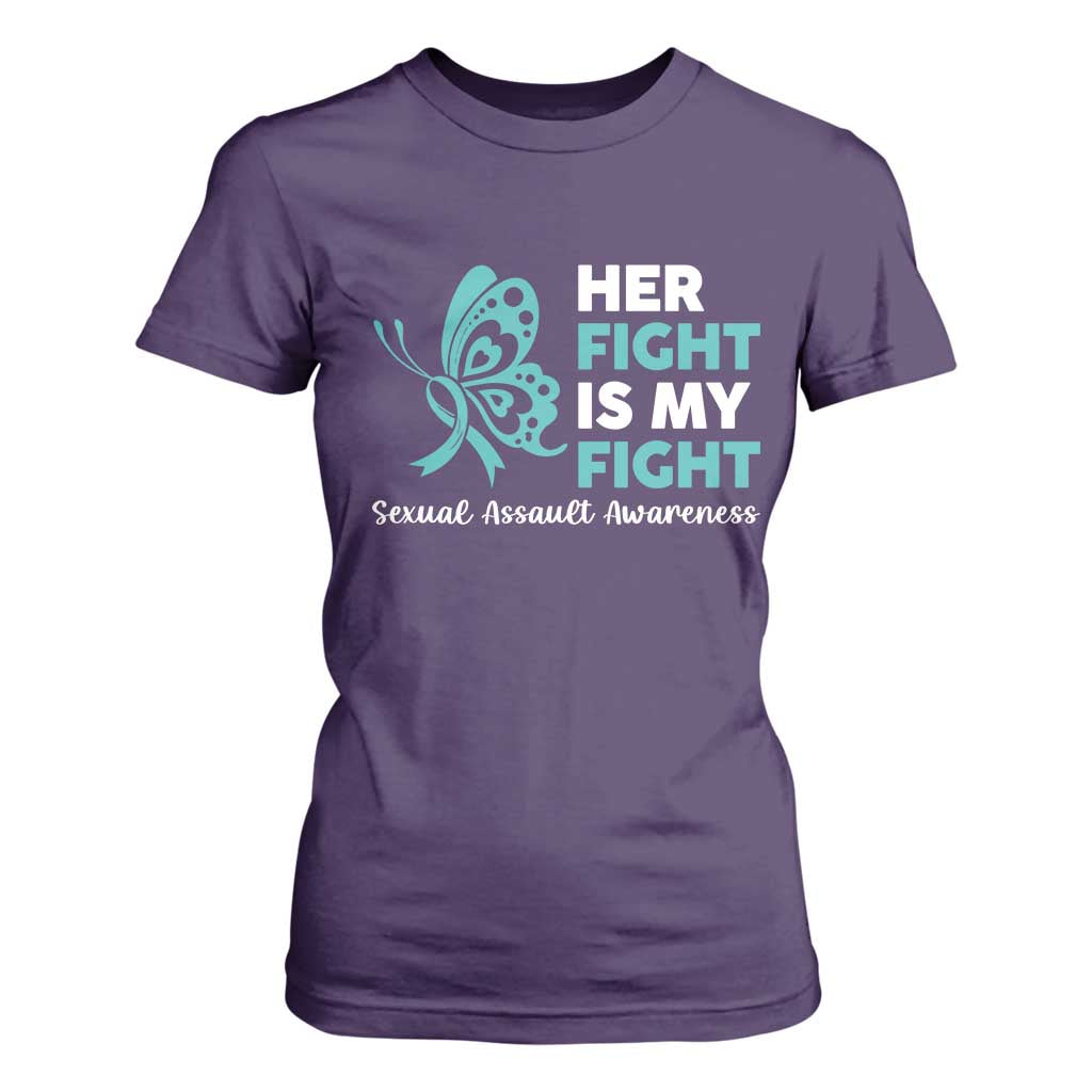Sexual Assault Prevention Support T Shirt For Women Her Fight is My Fight