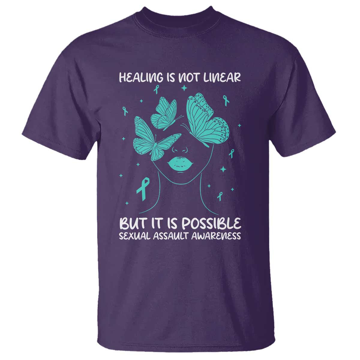 Sexual Assault Prevention Support T Shirt Healing Is Not Linear But It Is Possible
