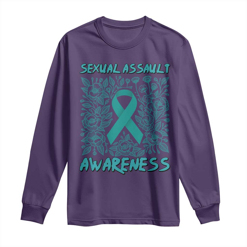 Sexual Assault Prevention Support Long Sleeve Shirt Teal SAAM Supporter
