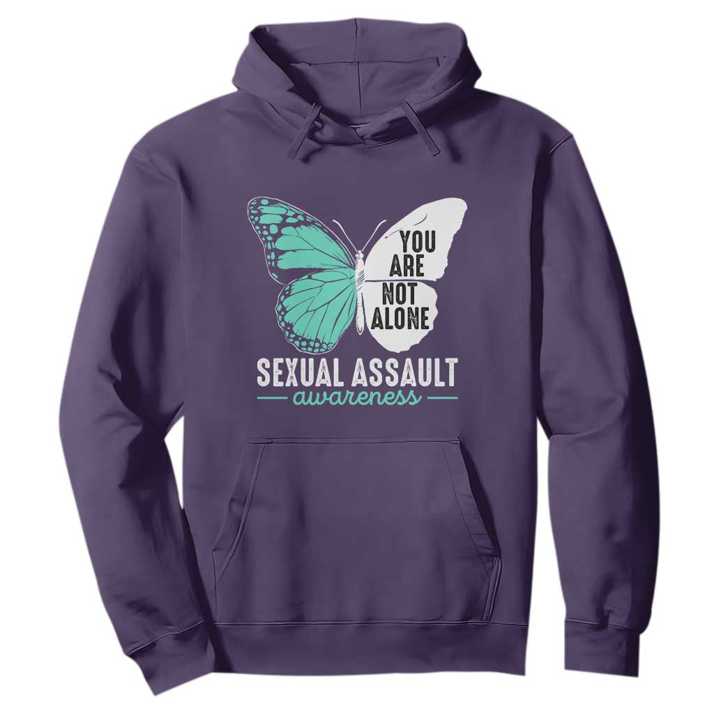 April Sexual Assault Prevention Support Hoodie Teal Ribbon Flower