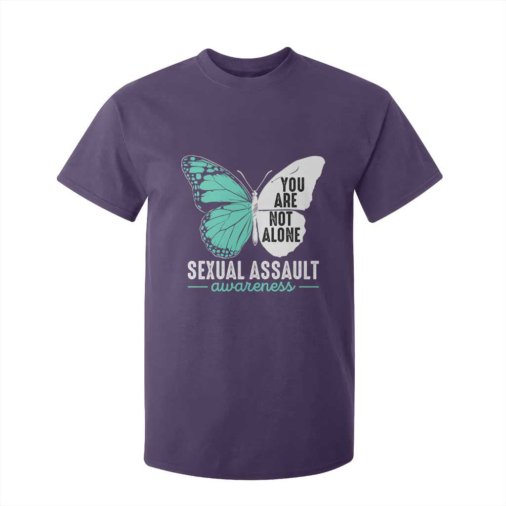 April Sexual Assault Prevention Support T Shirt For Kid Teal Ribbon Flower