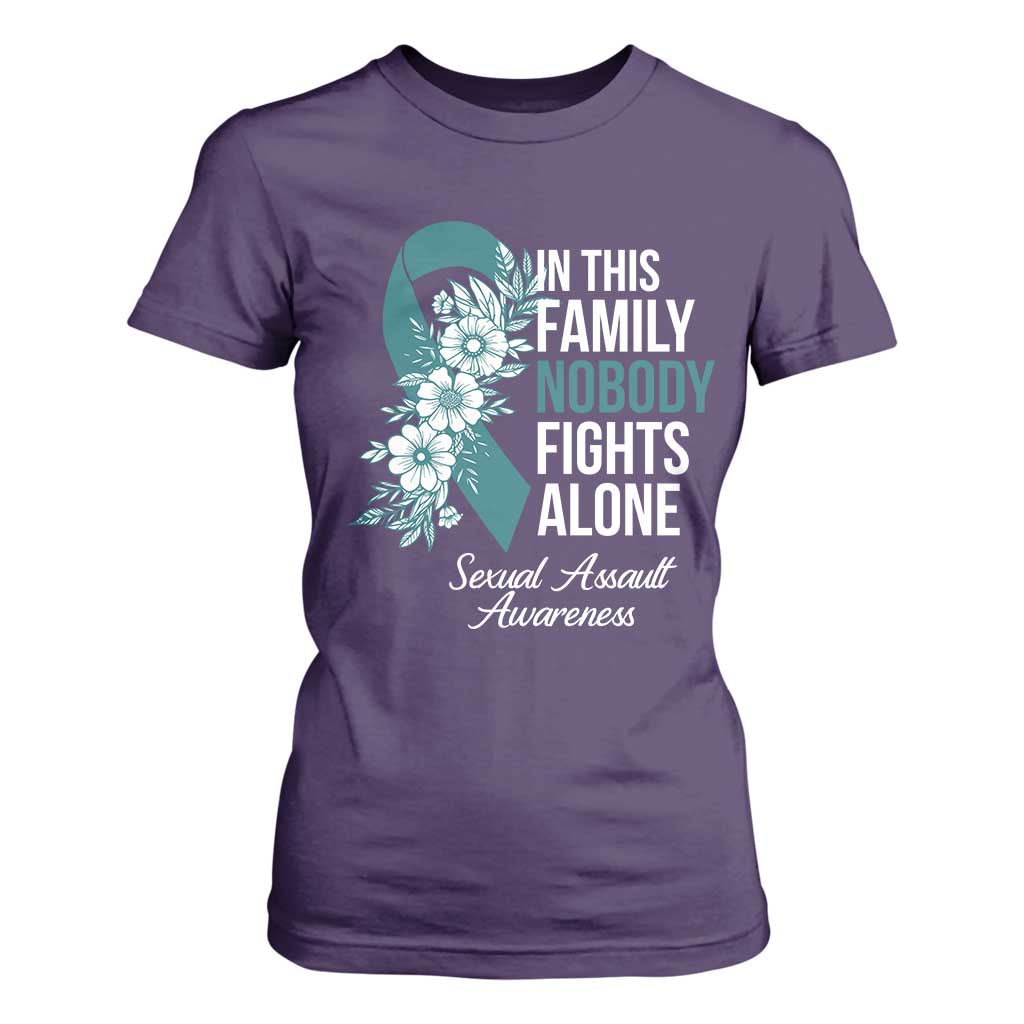 Sexual Assault Prevention Support T Shirt For Women In This Family Nobody Fights Alone