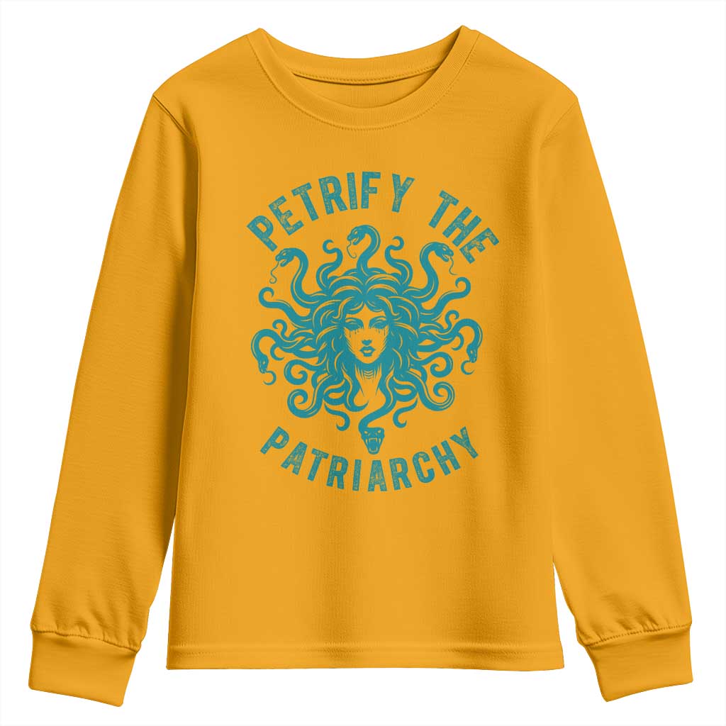 Sexual Assault Prevention Support Youth Sweatshirt Petrify The Patriarchy Medusa Feminism