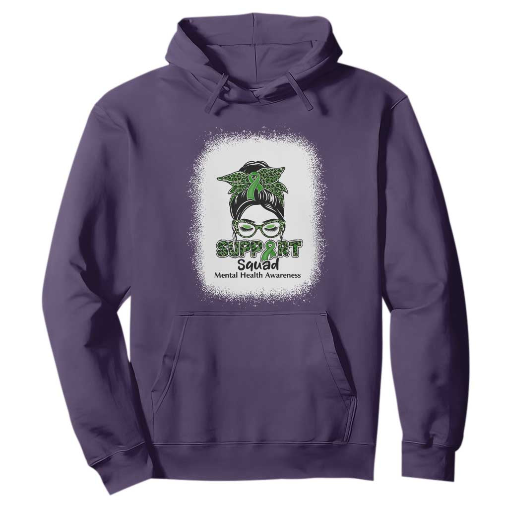 Mental Health Hoodie Messy Bun Green Ribbon Support
