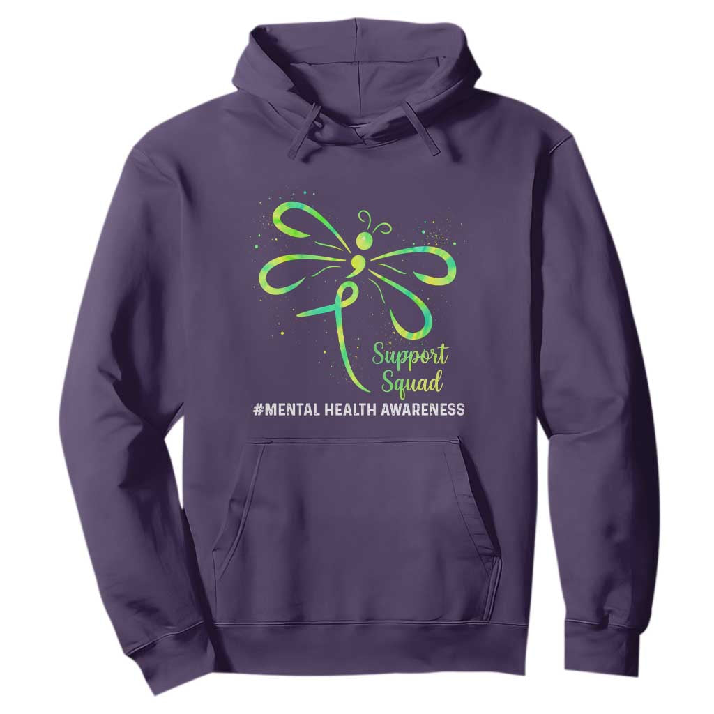 Mental Health Hoodie Support Squad Green Ribbon