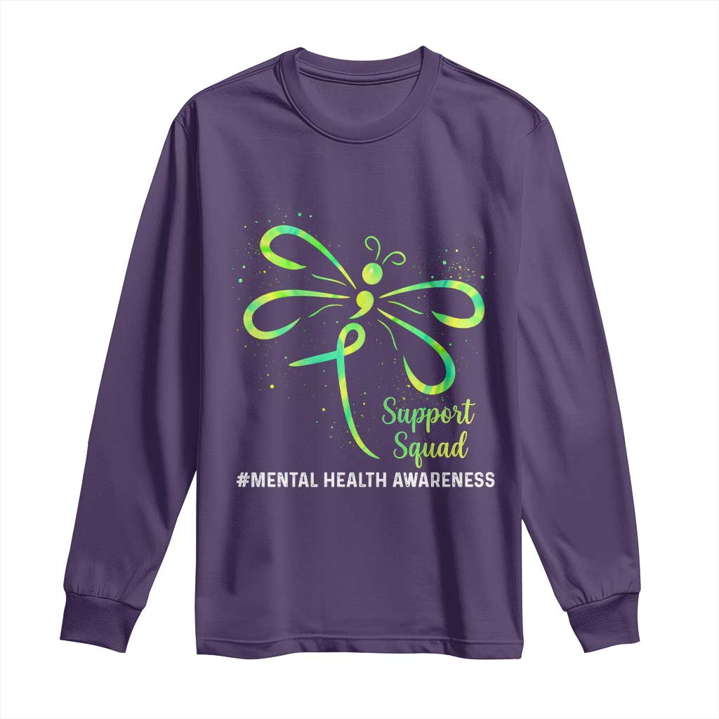 Mental Health Long Sleeve Shirt Support Squad Green Ribbon