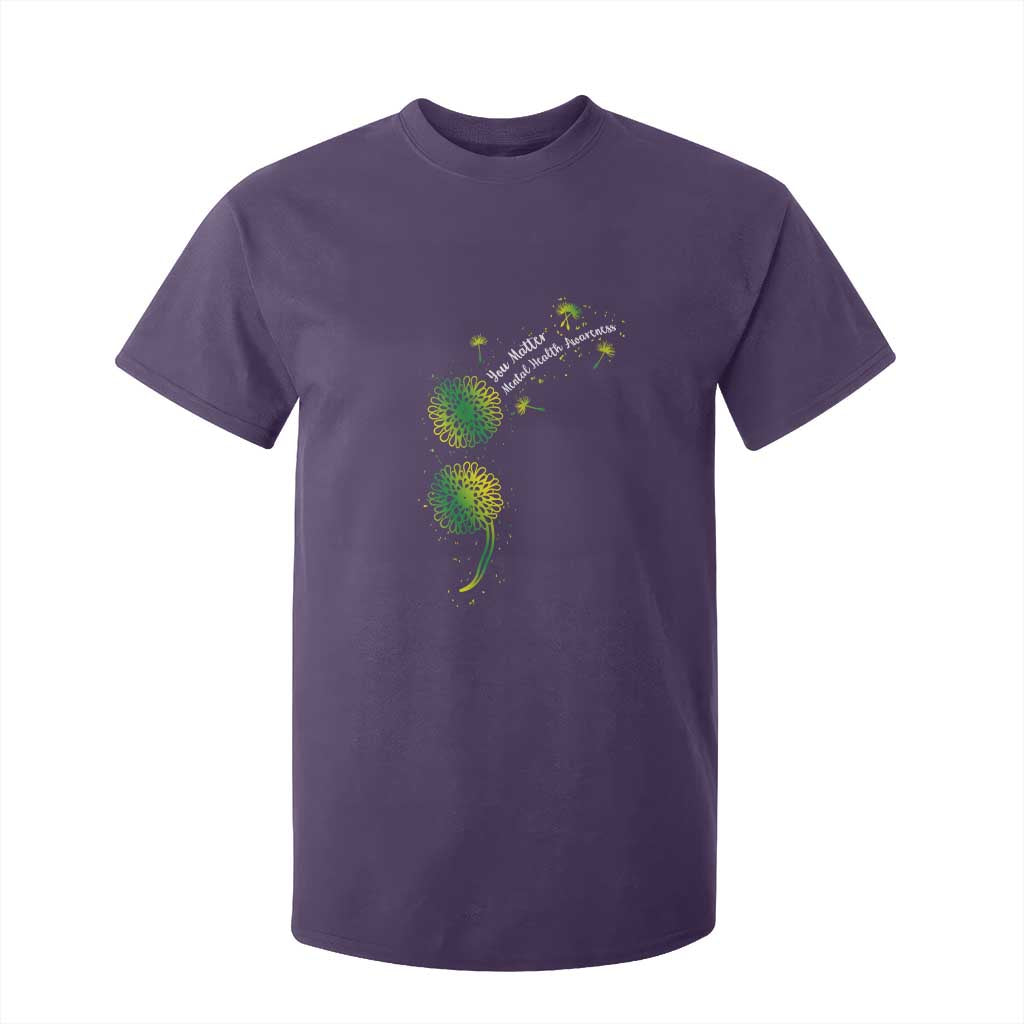 Mental Health T Shirt For Kid Semicolon Dandelion You Matter